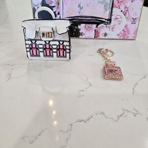 Chic White and Pink Handbag Keychain. $35 EACH
